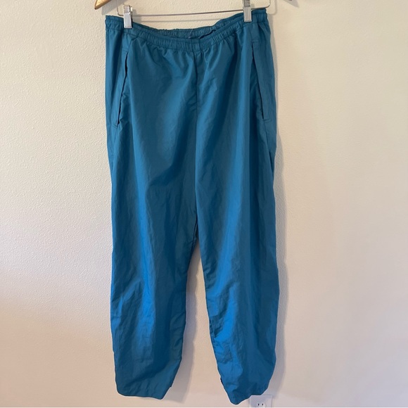 Nike Other - Vintage 90s Nike Teal Track Pants Zip Velcro Ankle Elastic Waistband Pockets-M